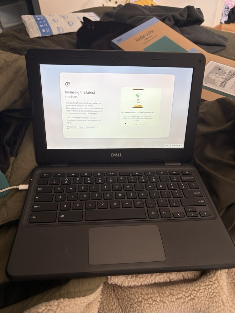 Fully working black work or school laptop, Chromebook, USB-C charging