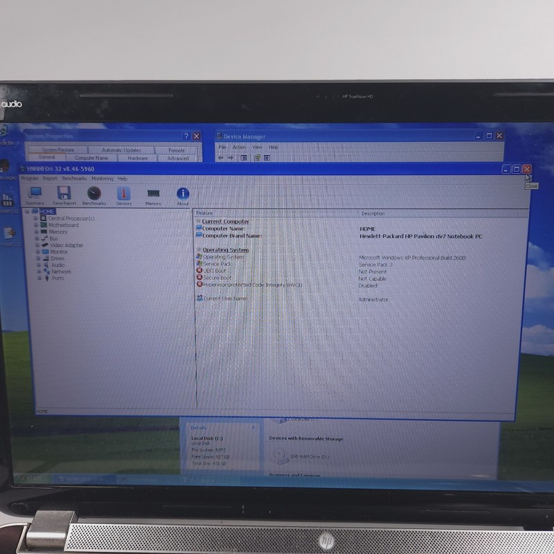 Retro Gaming Laptop HP DV7 Intel I7-2670QM 2.20GHz 8GB RAM 900 GB HD Windows XP gallery