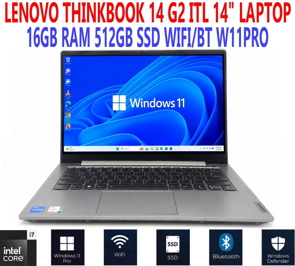 LENOVO THINKBOOK 14 G2 ITL LAPTOP i7-1165G7 2.80GHz 14" 16GB RAM 512GB SSD