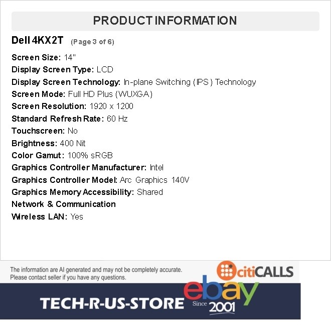Dell 4KX2T Pro 14 Premium PA14250 14" Laptop Core Ultra 7 266V 16GB 512GB gallery