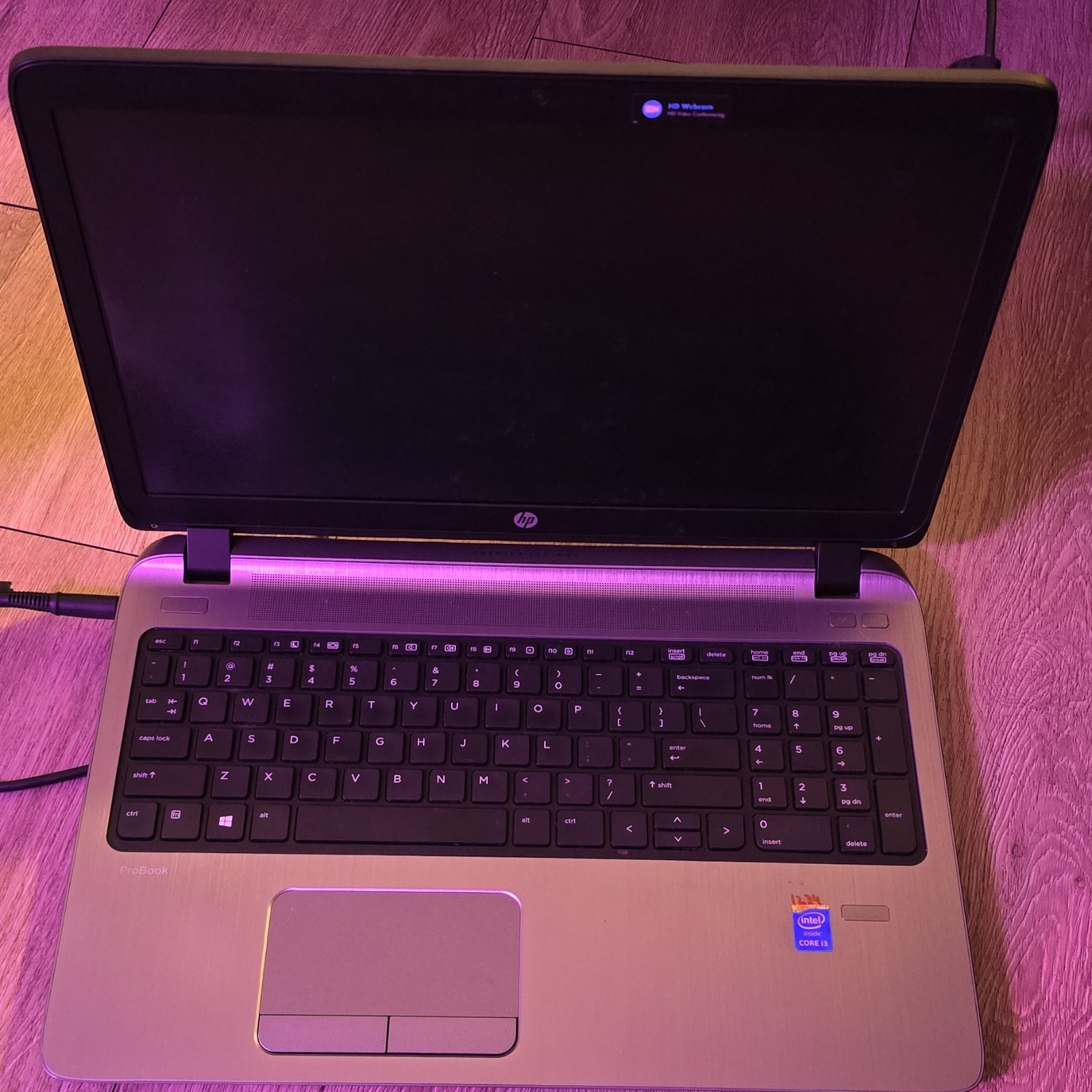 HP ProBook Intel Core i3 15" Notebook Laptop Black Silver Webcam Windows 7 Pro gallery