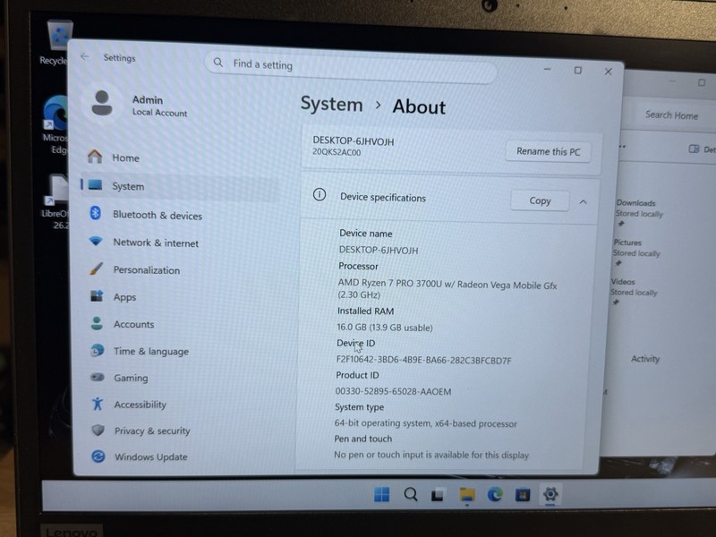 Lenovo ThinkPad T495s Ryzen 7 PRO 3700U 16GB RAM 512GB SSD Win11 Pro 14” NW Bat gallery