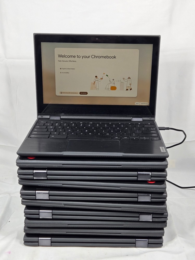 Lot of 10 Lenovo Chromebook 300e 2nd Gen AST 82CE AMD A4 4GB RAM 32GB eMMC