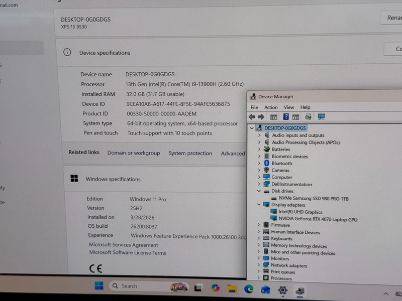 Dell Xps 9530 i9-13900h 32gb DDR5 Ram 4070 RTX GPU 1TB SSD 15.6" OLED 3.5K W11 gallery