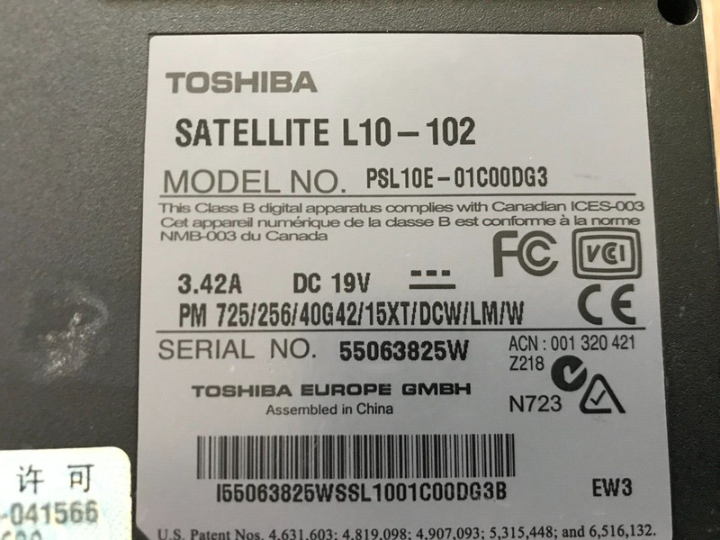 Toshiba Satellite L10-102 15" Intel Pentium M 1.60GHz 2 GB RAM 40GB Hard Drive gallery