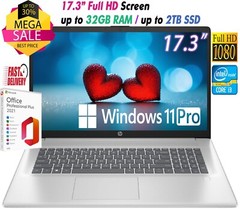 HP Laptop 17.3″ HD+ Intel i3-N305 Up to 32GB RAM & 2TB SSD Windows11 Pro+OFFICE