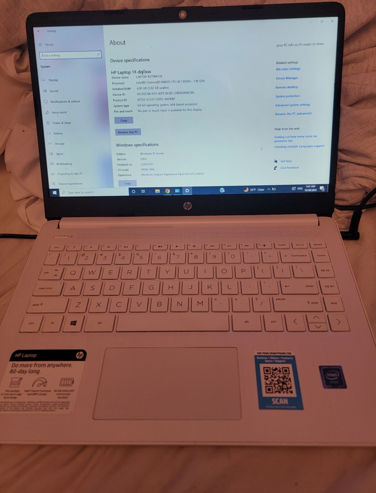 HP 14DQ0052DX 14" (64 GB, SSD, Intel Celeron N, 1.10 GHz, 4 GB) Laptop -... gallery