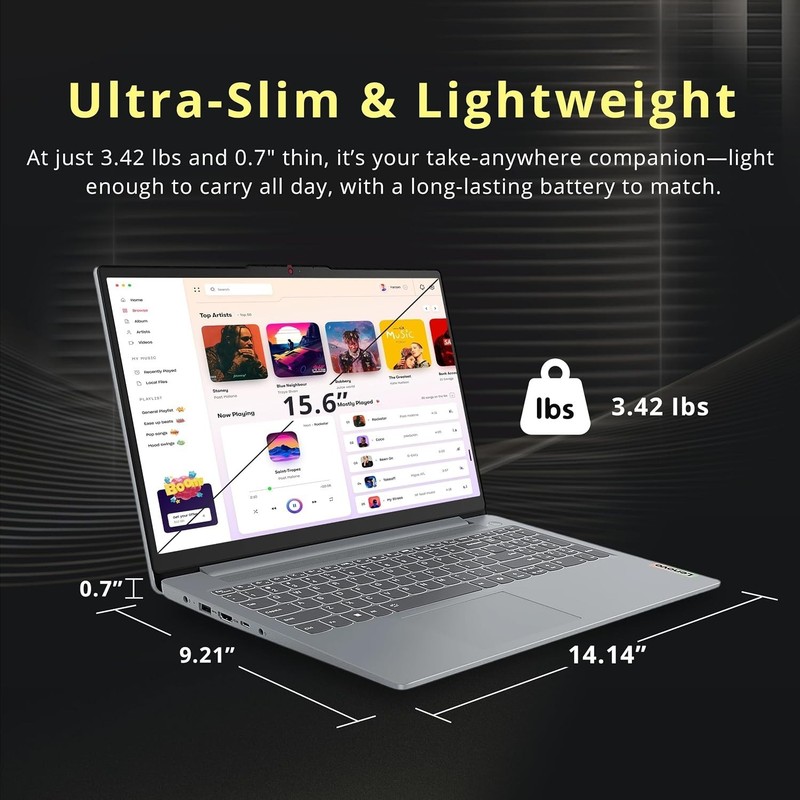 Lenovo IdeaPad Slim 3i 15.6" FHD Laptop Intel Processor N150 8GB RAM 128GB UFS gallery