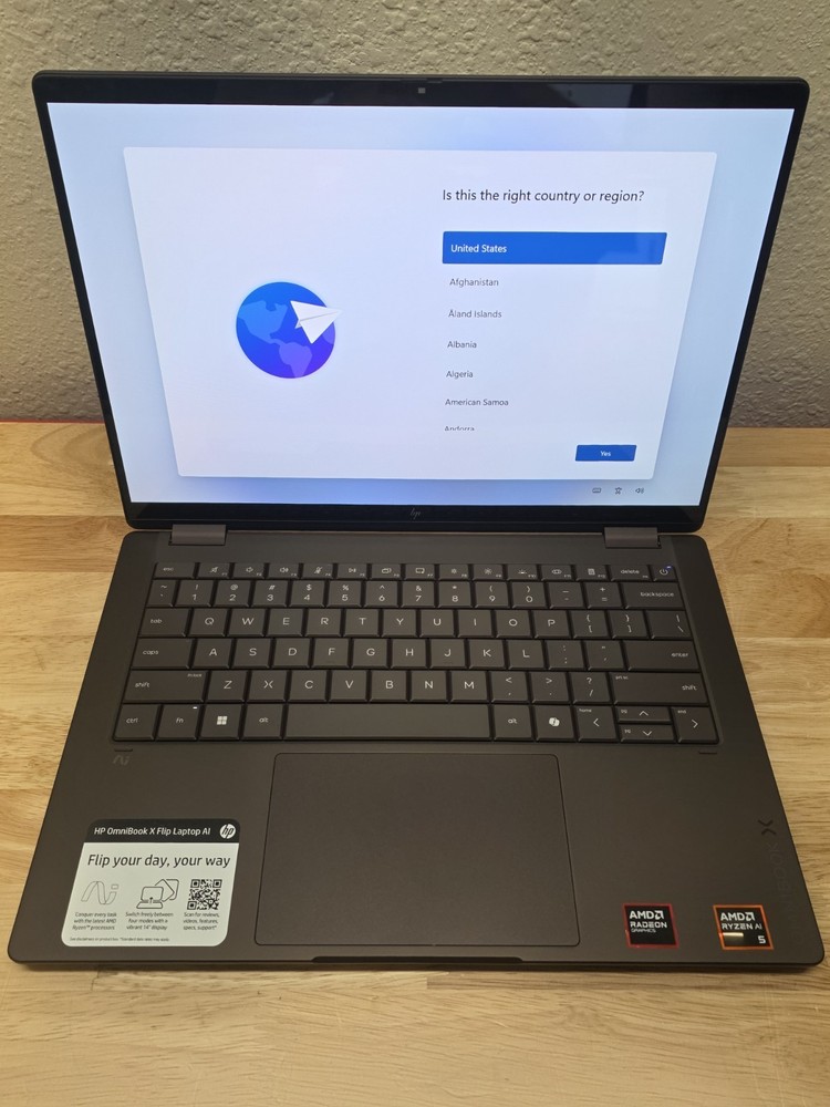 HP OmniBook X Flip 14" 2-in-1 OLED Copilot+ Laptop – Ryzen AI 5 – 16GB – 512GB
