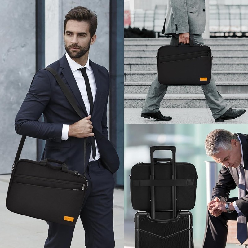 Lightweight Black Laptop Carrying Case for 17-17.3 Inch PCs, Water-Repellent Bri gallery