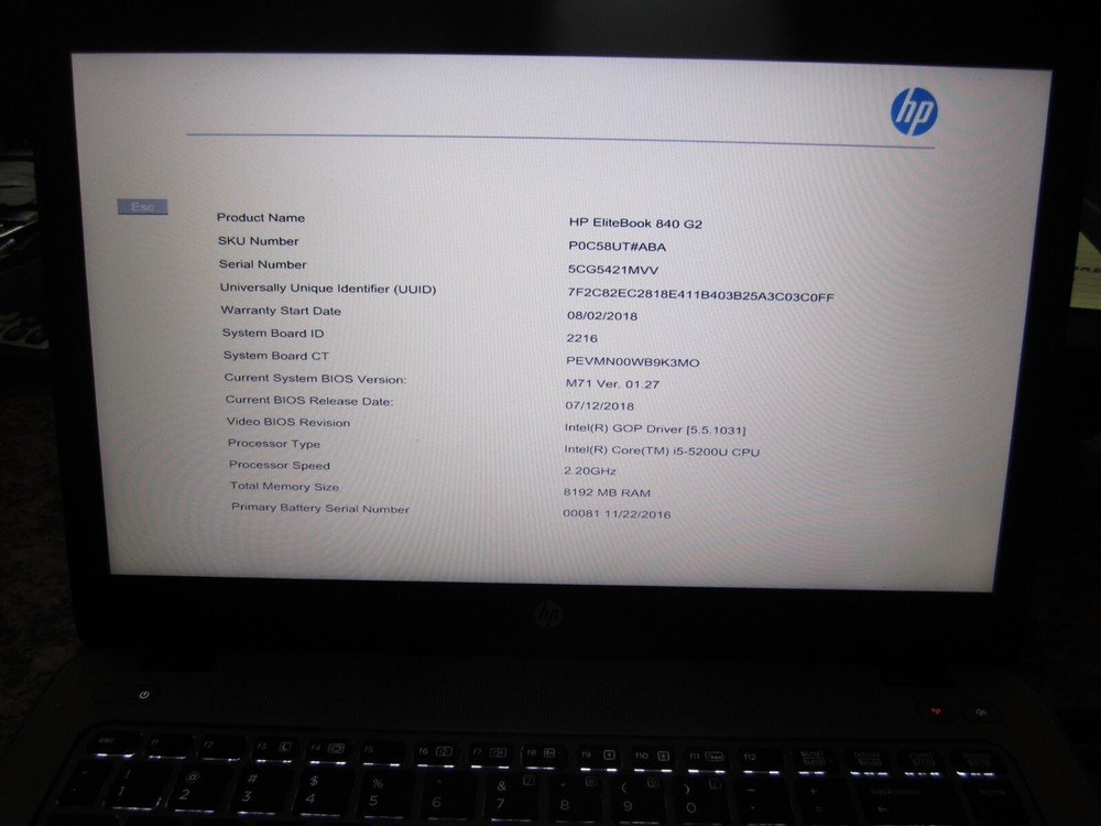 HP EliteBook 840 G2 Laptop Core i5 2.2 GHz 8GB RAM 256GB SSD Win 10 Pro