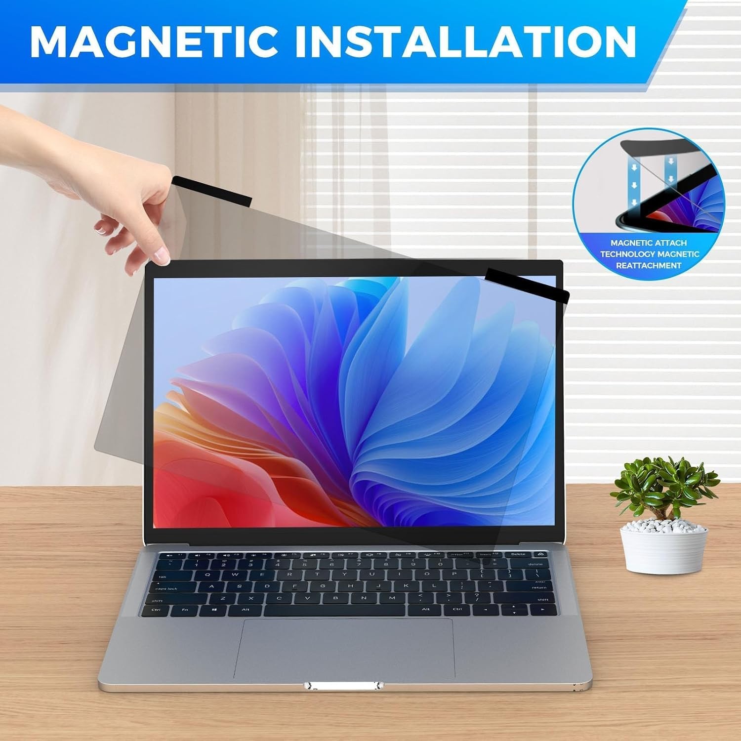 2Pack Magnetic Laptop Privacy Screen Filter 16 inch for 16:10 Widescreen Monitor gallery