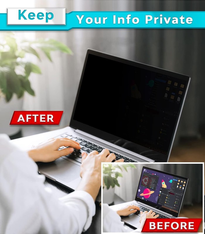 Laptop Privacy Screen 16 Inch - Removable Shield for 16:10 Widescreen Displa gallery