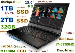 Workstation Thinkpad P50 i7-Quad FAST 1TB+2TB SSD 32GB 15.6 FHD M1000M + DOCKING