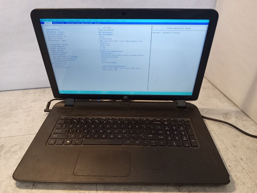 HP 17-P110NR 17.3" Laptop AMD A6-6310 Radeon R4 Graphics 6GB RAM *READ -FM