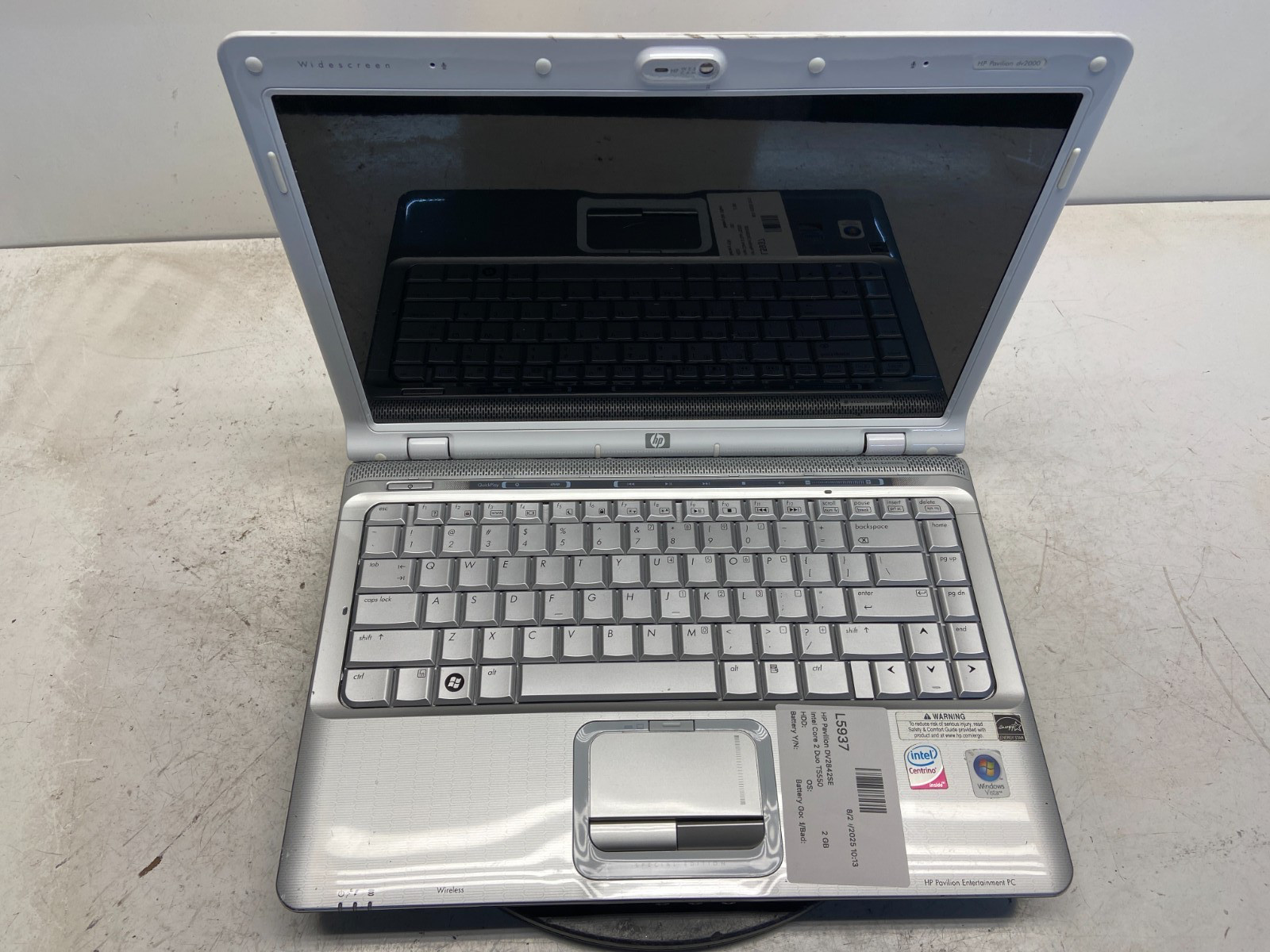 HP Pavilion DV2842SE Intel Core 2 Duo T5550 1830MHz 2 GB NO HDD gallery
