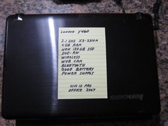 Lenovo IdeaPad Y460 Intel 2.1 GHZ I3-2310 4GB RAM 120GB SSD DVD-RW Win 10 Pro