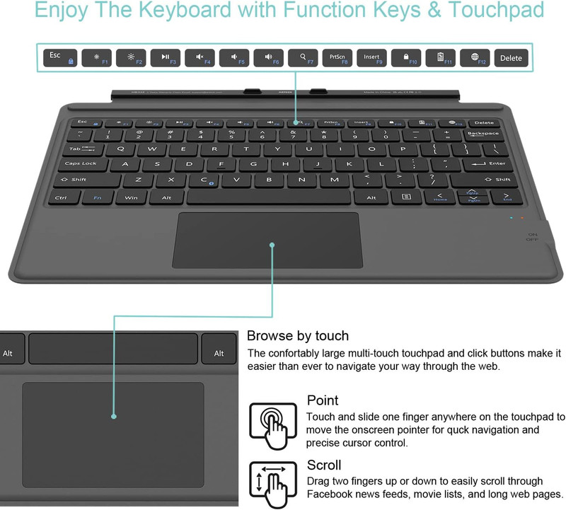 Microsoft Surface Pro 8 & Pro X Type Cover, Ultra-Slim Portable Bluetoot gallery