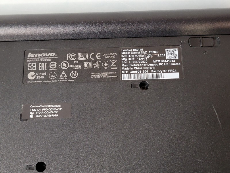 LENOVO B50-45 15.6" AMD E1-6010 APU 1.35GHz 4GB RAM NO HDD NO OS gallery