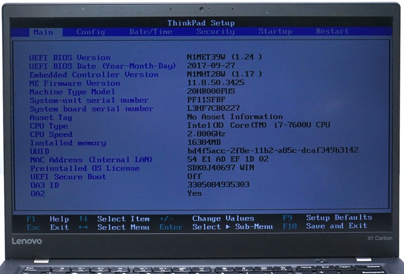 Lenovo ThinkPad X1 Carbon 5th Gen 14" FHD Intel Core i7-7600U 16GB RAM (No SSD) gallery
