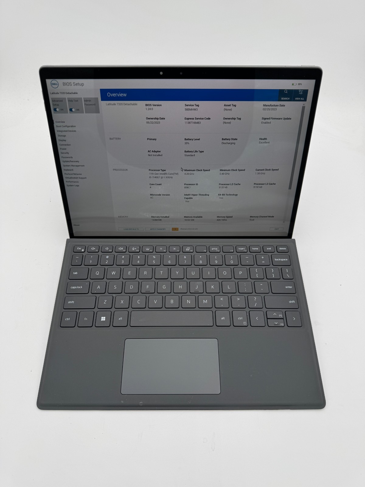 Dell Latitude 7320 Detachable Laptop i5-1140G7 @ 1.10GHZ 16GB RAM 256 SSD, NO OS gallery