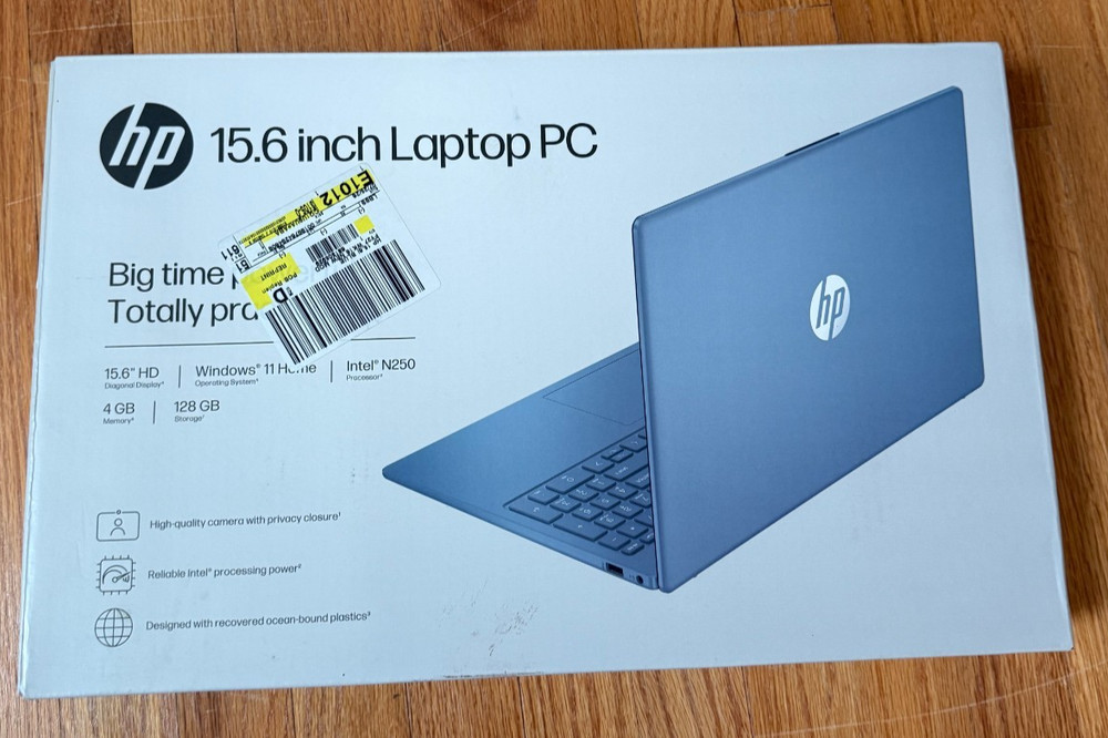 HP 15-fd0092wm HP Laptop 15.6" HD N250 1.3GHz Intel UHD Graphics 4GB 128GB UFS