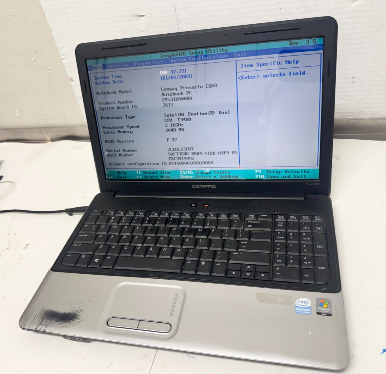 Compaq Presario CQ60 Laptop Computer | Pentium Dual T3400 | 2.16GHZ | 2048MB gallery