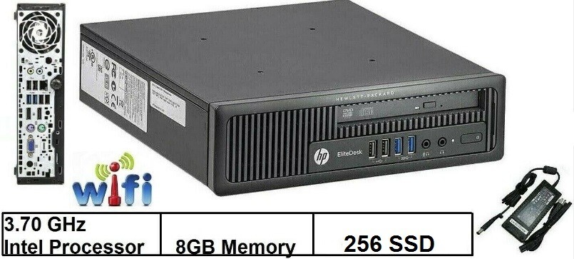 HP ELITEDESK Desktop PC CLEARANCE 8GB RAM 256GB SSD 3.70GHz Processor WIN 10 PRO gallery