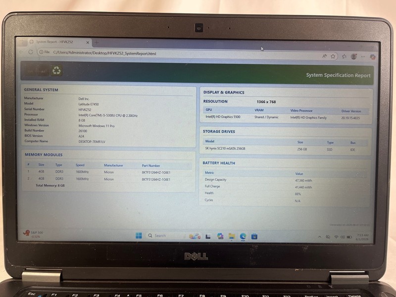 Dell Latitude E7450 Intel Core i5-5300U 8 GB 256 GB 14" gallery