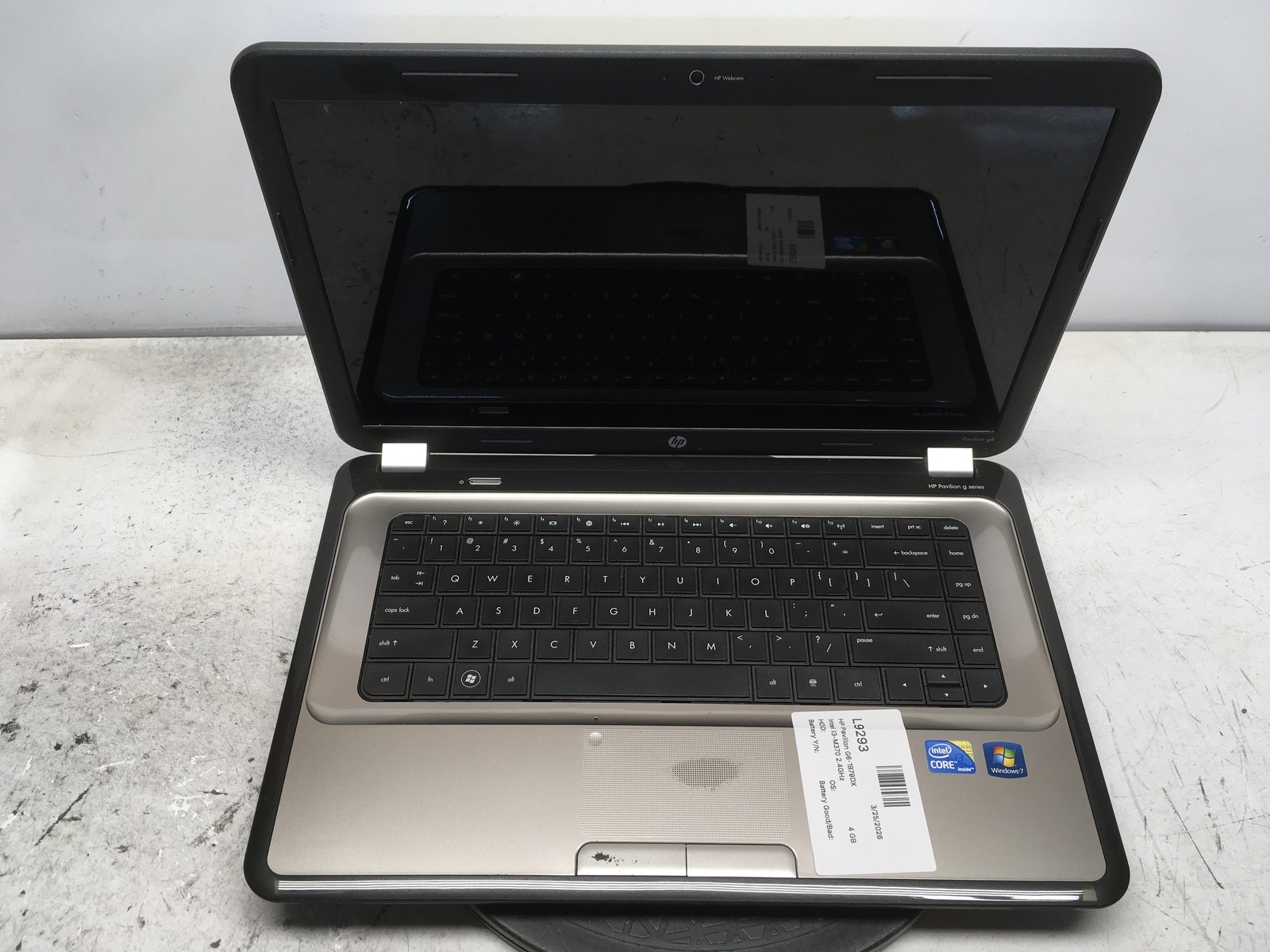 HP Pavilion G6-1B79DX Intel i3-M370 2.4GHz 4 GB NO HDD No Batt gallery