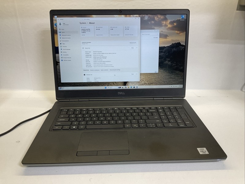 Dell Precision 7750 Laptop 17.3” i9-10th Gen 16GB RAM 500GB SSD RTX 4000 GPU W11 gallery