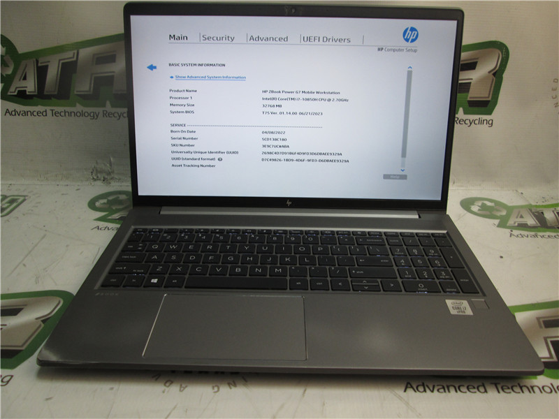 HP ZBook G7 Laptop i7-10850H 2.7GHz 32GB RAM 512GB SSD Windows 11 Pro COA gallery