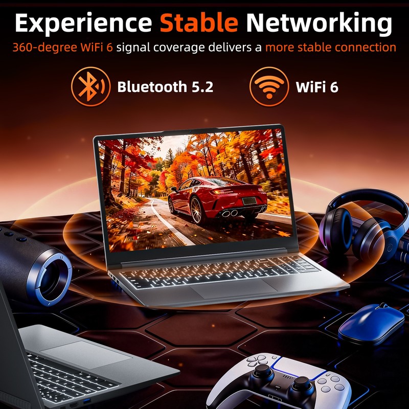 15.6" Laptop Backlit Keyboard 16GB RAM 512GB SSD WiFi 6 HDMI USB-C RJ45 Win 11 gallery