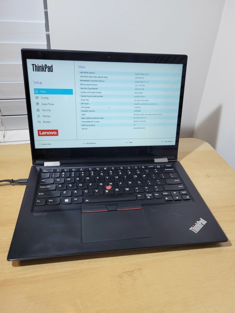 Lenovo ThinkPad X13 Yoga Gen1 i5 10210U 16Gb Ram For Parts or Repair