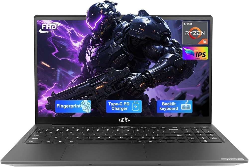 NIMO 15.6'' IPS FHD Laptop 8GB RAM 256GB SSD AMD Ryzen 5 Student Computer