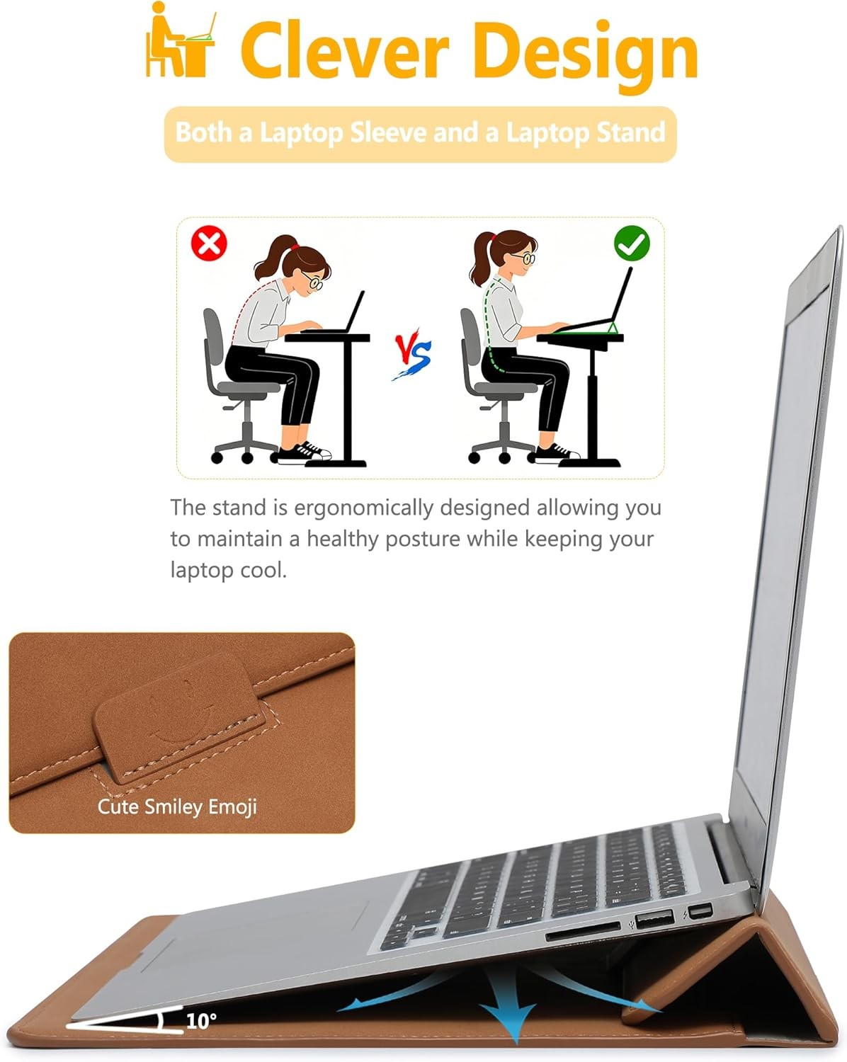 13 Inch Laptop Case Sleeve with Stand for 2026-2018 MacBook Air 13 M5 M4 M3 M2 M gallery