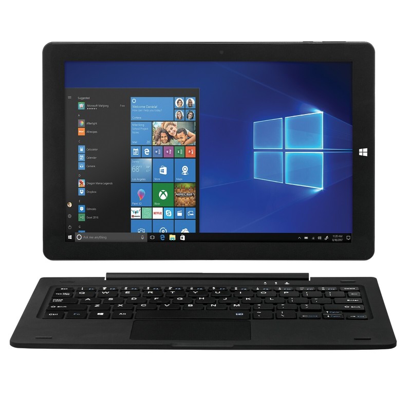 NIB EVOO 10.1" Tablet with Docking Keyboard 32GB Storage Dual Cameras Micro HDMI gallery