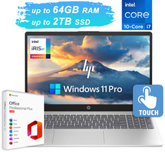 2026 HP Laptop Computer 15.6″ Touch, 10-Core Intel i7, Upto 64GB RAM 2TB SSD Pro