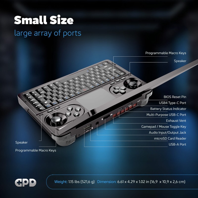 2025 GPD WIN Mini Handheld Gaming MINI PC AMD Ryzen AI 9 HX 370 / R7 8840U gallery