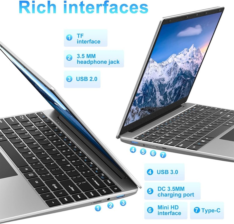 Jumper Windows 11 Laptop, 14” FHD IPS Display, 256GB SSD 12GB RAM Intel N4100 gallery