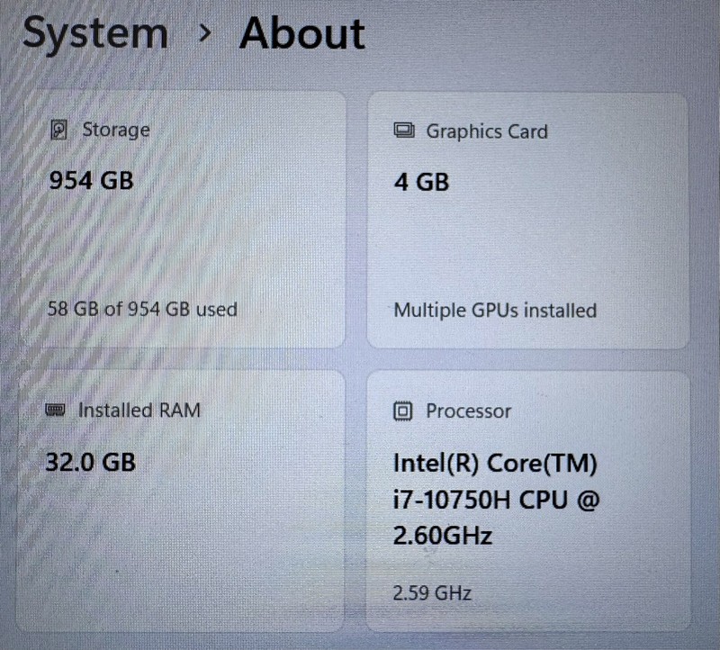 ThinkPad P15 Gen 1 i7-10750H 32GB 1TB Quadro T2000 Win11 w Charger - see issue gallery