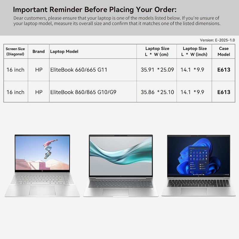 Sleeve for 16 inch HP EliteBook 865/860 G11/G10/G9 Notebook PC with Accessory Po gallery