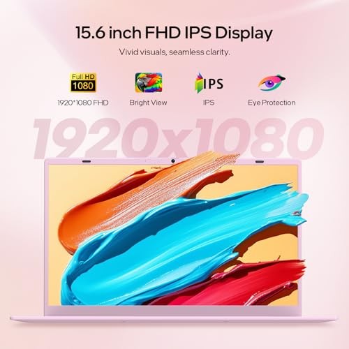 Pink Laptop,15.6 Inch Laptop Computer,12GB RAM 512GB SSD,4-Cores N150 gallery