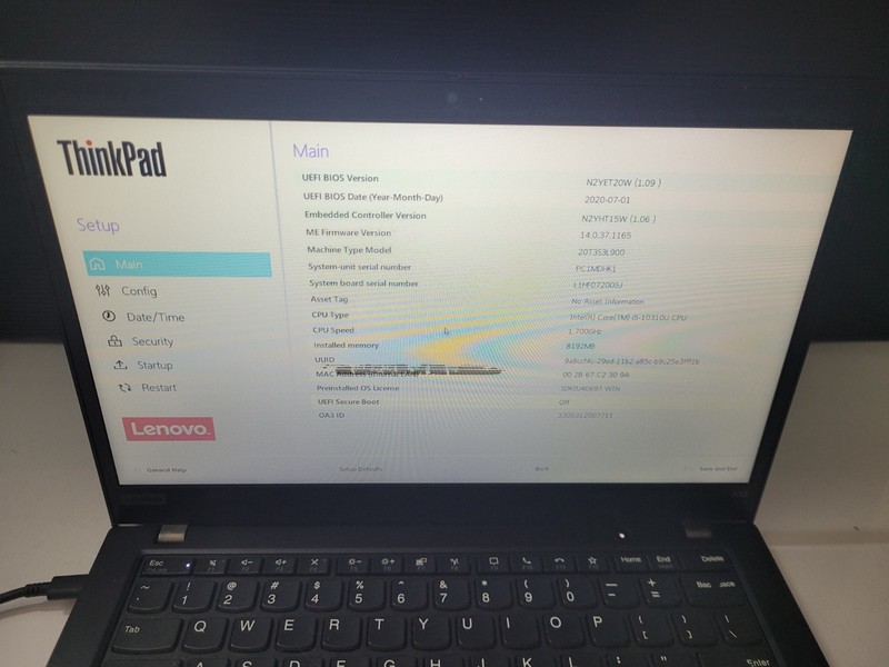 Lenovo ThinkPad X13 Intel Core i5-10310U 1.7Ghz 8GB Ram No SSD 13" Laptop gallery