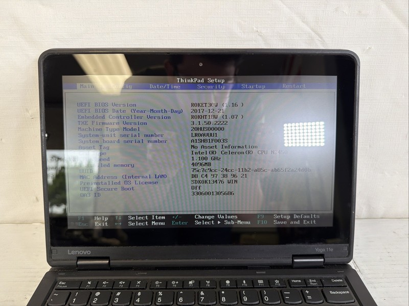 Lenovo ThinkPad Yoga 11E TOUCH Celeron N3450 1.10GHz 4GB NO HDD/OS - FRAME SPLIT gallery