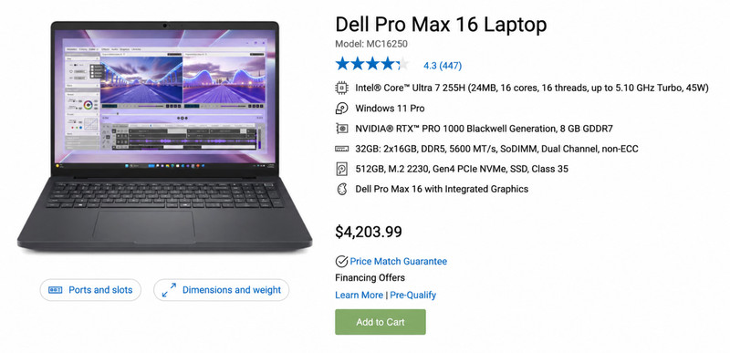 2026 DELL PRO MAX, $4.2K MSRP, NVIDIA RTX PRO BLACKWELL, 32GB RAM WARRANTY 2030 gallery