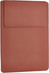 15-16 Inch PU Leather Laptop Sleeve, Saddle Brown | Waterproof Thin Portable Bag