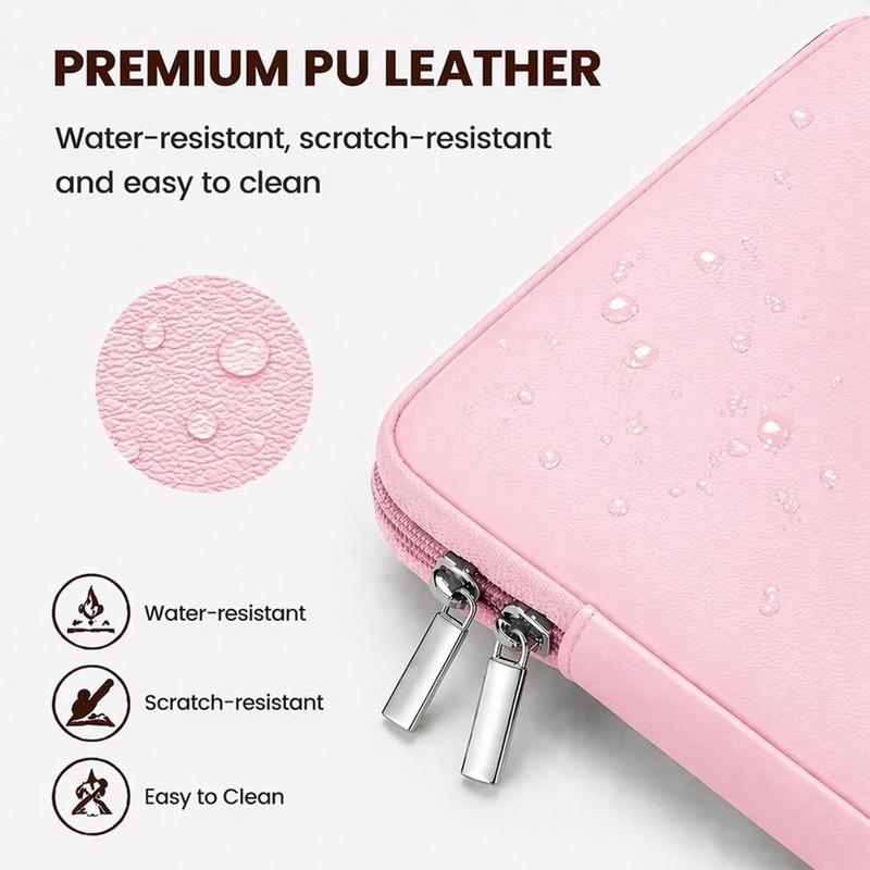 14 Inch Laptop Sleeve Soft PU Leather Case Protective Water Resistant Zipper Cov gallery