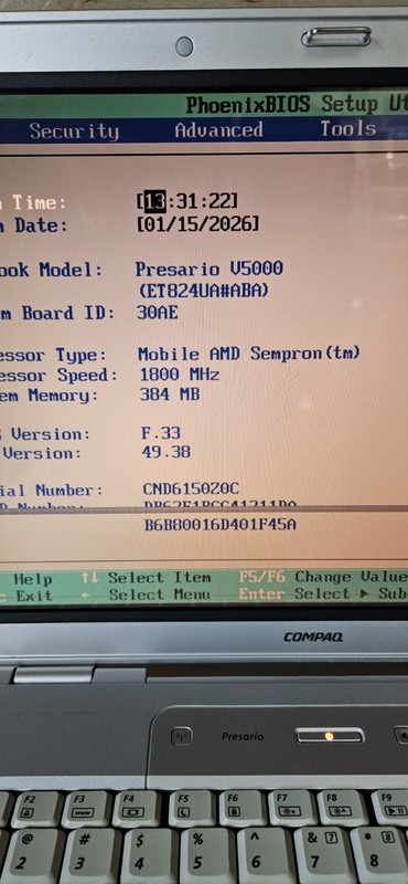 Retro Compaq Presario V5000 AMD Sempron 1.8Ghz / 384Mb Ram / NO HDD NO PSU gallery