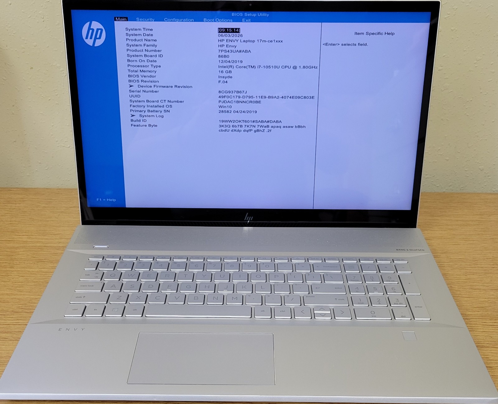 HP ENVY 17m-ce1xxx i7-10510U 1.80GHz 16GB 256GB NVMe GeForce MX250 No OS B Grade gallery